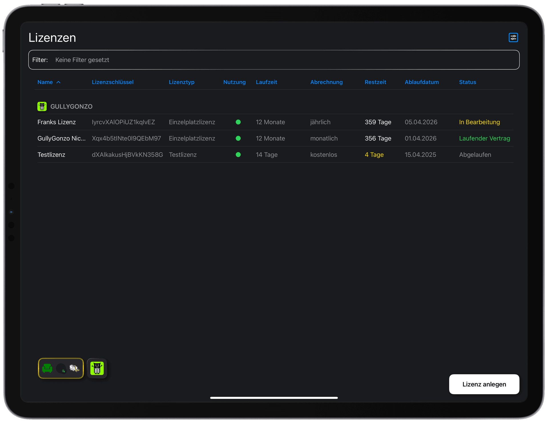 iOS App: License Management